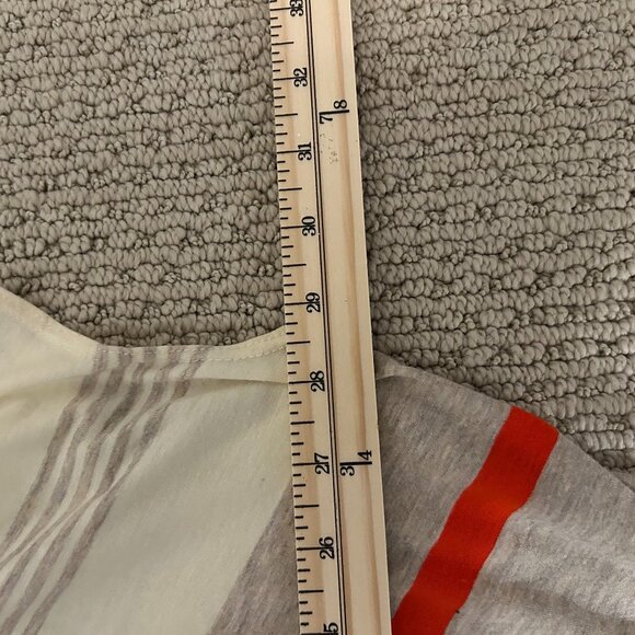 Anthropologie Dress Puella Elevation Striped Cocoon Cream Tunic SZS Midi VNeck - Picture 6 of 7